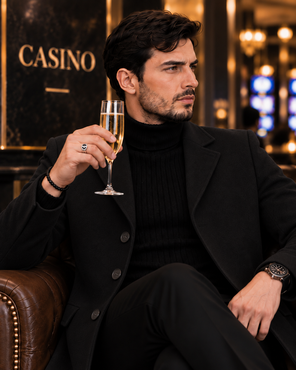 Black Wool and Blends Trench Over Coat by ITALIAN VEGA® (Winter Special)