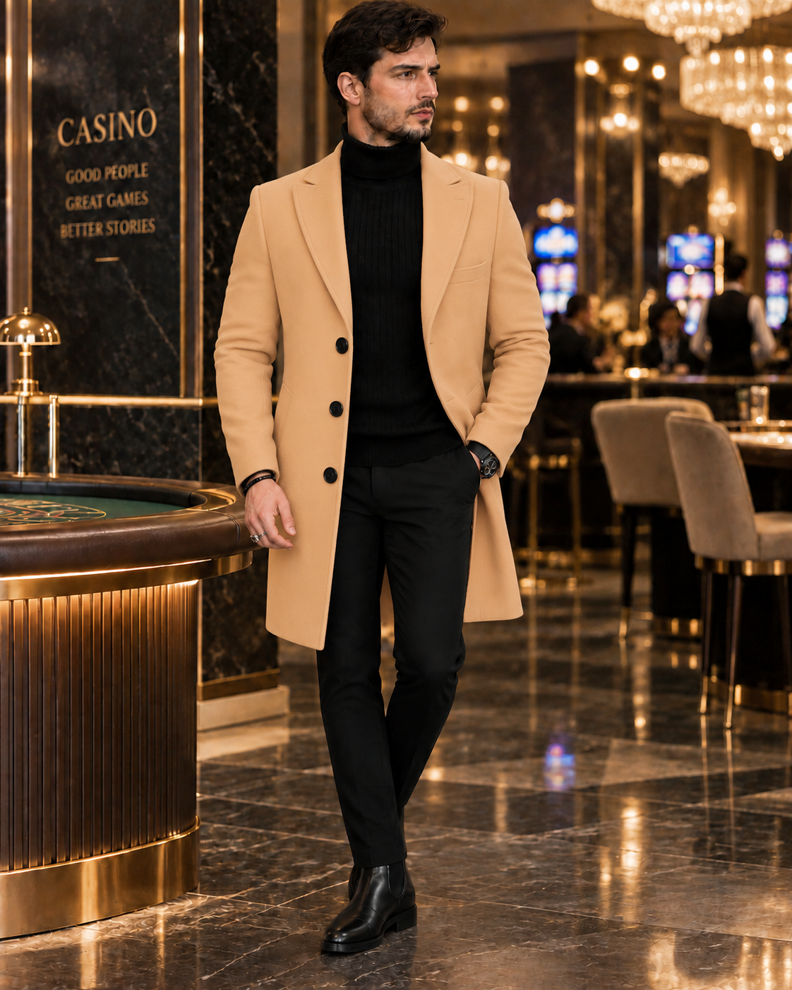 Camel Wool and Blends Trench Over Coat by ITALIAN VEGA® (Winter Special)