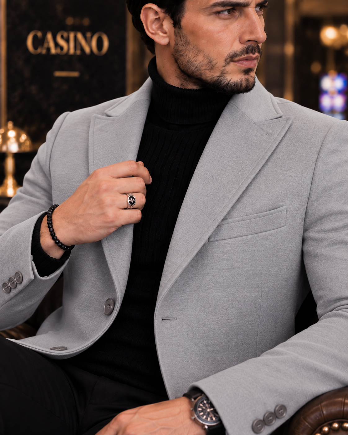 Light Grey Wool and Blends Trench Over Coat by ITALIAN VEGA® (Winter Special)