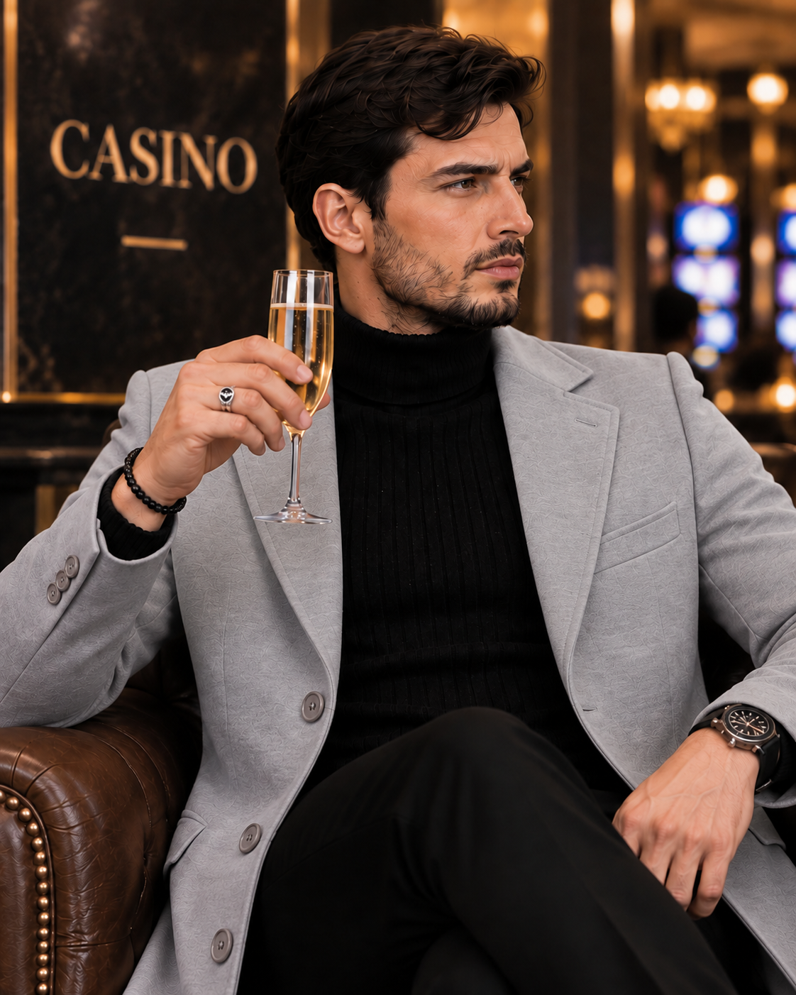 Light Grey Wool and Blends Trench Over Coat by ITALIAN VEGA® (Winter Special)