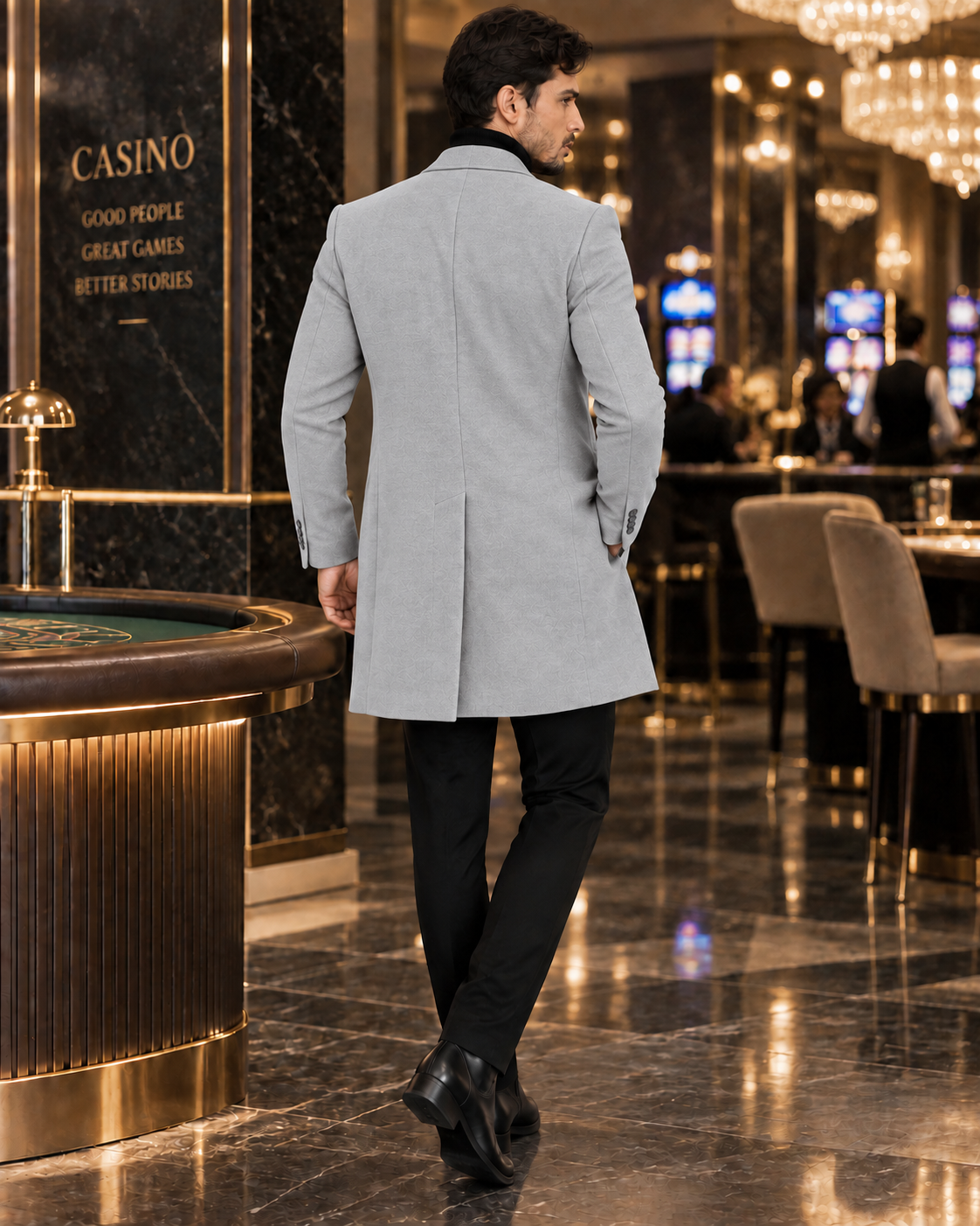 Light Grey Wool and Blends Trench Over Coat by ITALIAN VEGA® (Winter Special)