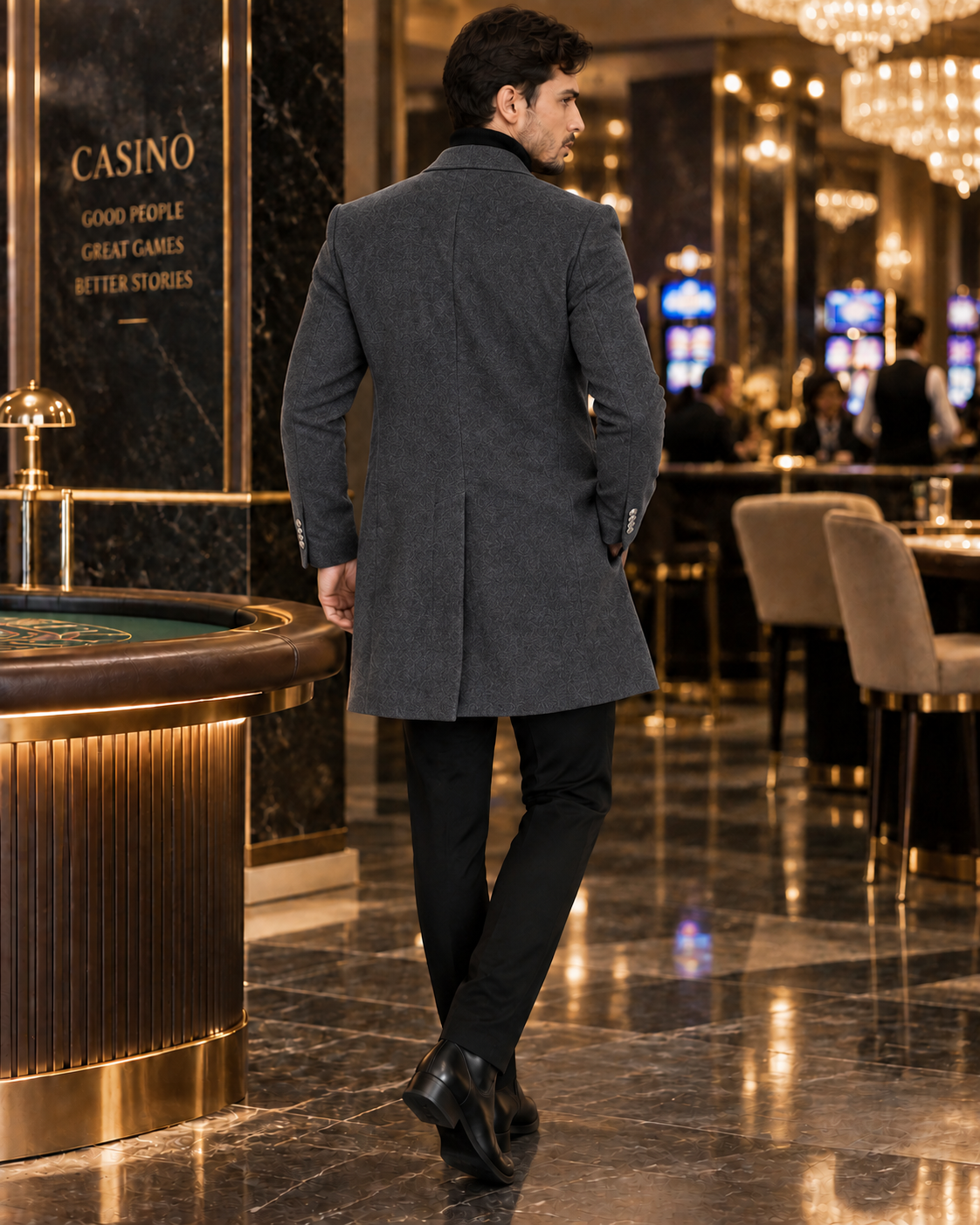 Frost Slim Fit Dark Grey Double Breasted Wool Over Coat by ITALIAN VEGA® (Winter Special)