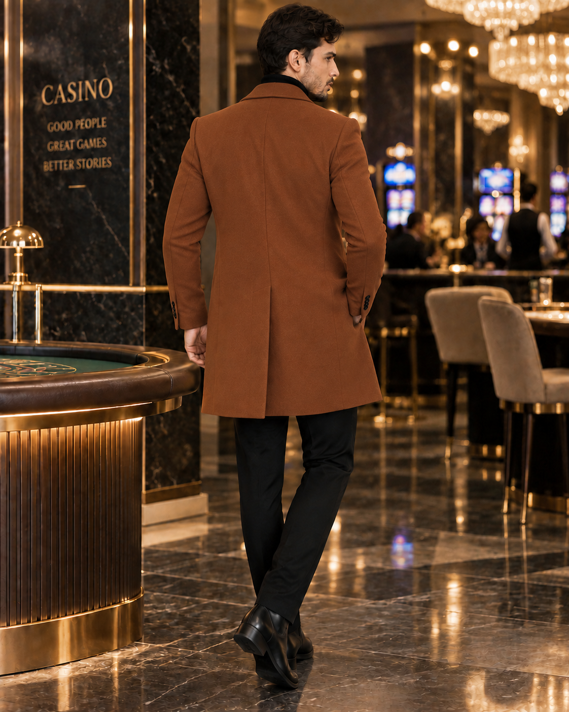 Frost Slim Fit Tan Double Breasted Wool Over Coat by ITALIAN VEGA® (Winter Special)