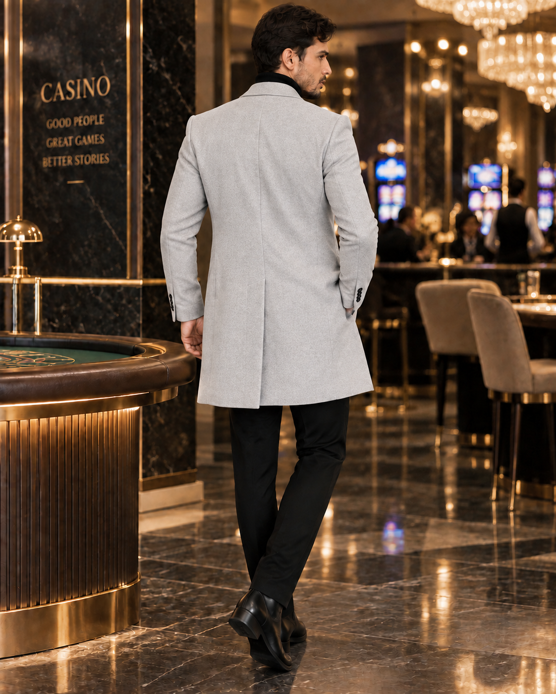 Frost Slim Fit Light Grey Double Breasted Wool Over Coat by ITALIAN VEGA® (Winter Special)