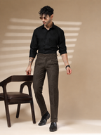 Brown Exotic Herringbone Gurkha Pants | Boot Cut Fit by Italian Vega®