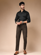 Brown Oxford Herringbone Gurkha Pants | Boot Cut Fit by Italian Vega®