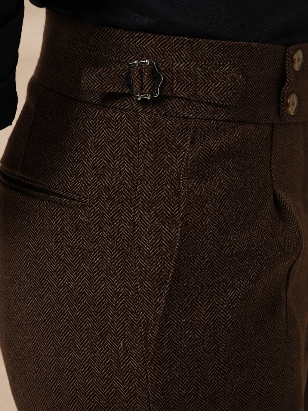 Signature Buttoned Herringbone Gurkha Pants | Boot Cut Fit by ITALIAN VEGA®