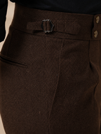 Signature Buttoned Herringbone Gurkha Pants | Boot Cut Fit by ITALIAN VEGA®