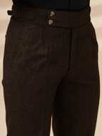 Signature Buttoned Herringbone Gurkha Pants | Boot Cut Fit by ITALIAN VEGA®