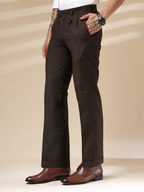 Brown Signature Flap Herringbone Gurkha Pants | Boot Cut Fit by Italian Vega®