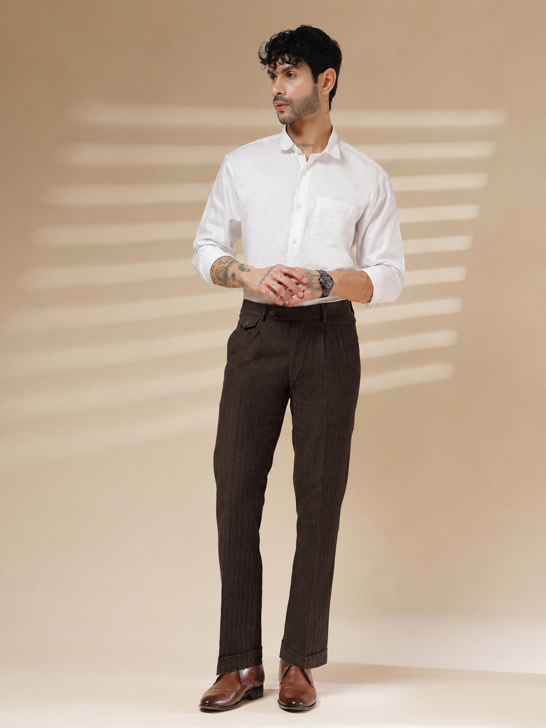Signature Flap Herringbone Gurkha Pants | Boot Cut Fit by ITALIAN VEGA®