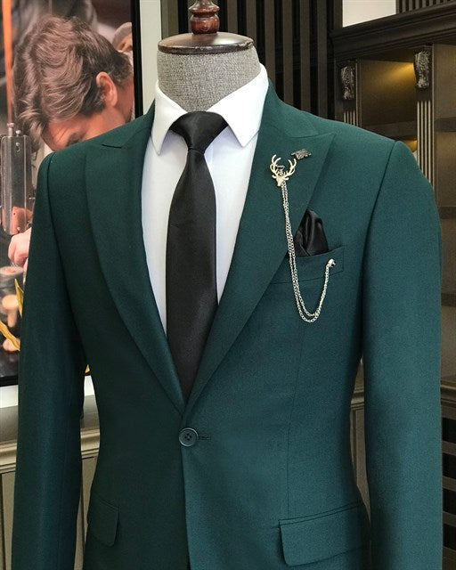 ITALIAN FIT MEN'S ARMY GREEN SUIT BY ITALIAN VEGA® (3-Piece)