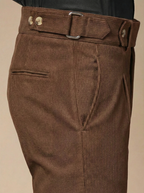 Brown Corduroy Oxford Gurkha Pants | Boot Cut Fit by ITALIAN VEGA®