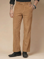 Khakhi Corduroy Oxford Gurkha Pants | Boot Cut Fit by ITALIAN VEGA®