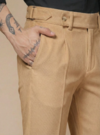 Khakhi Corduroy Oxford Gurkha Pants | Boot Cut Fit by ITALIAN VEGA®