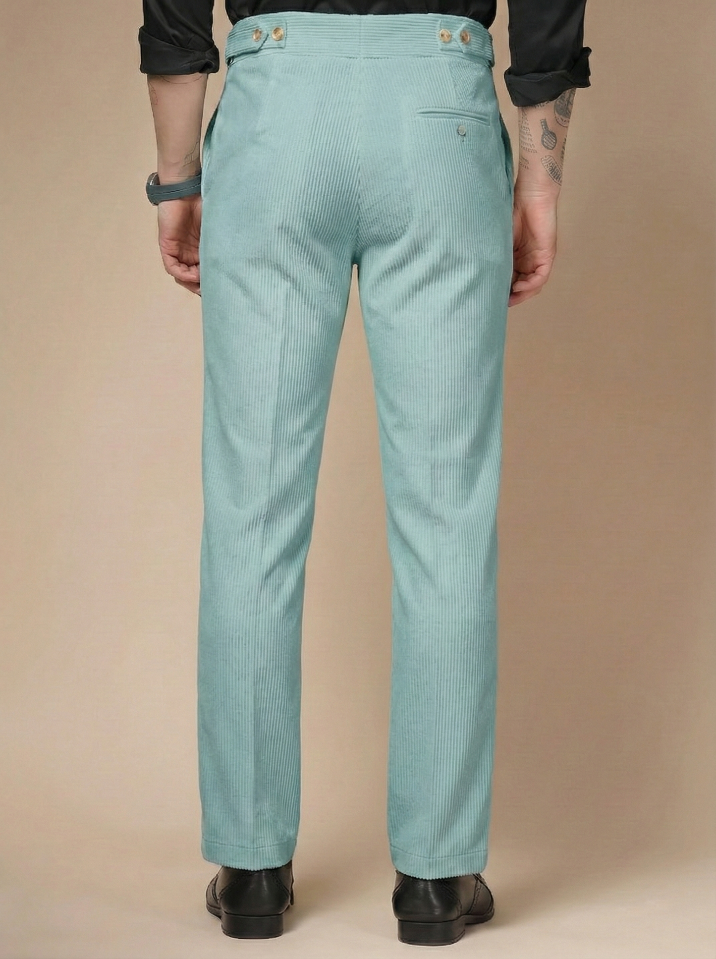 Sage Green Corduroy Oxford Gurkha Pants | Boot Cut Fit by ITALIAN VEGA®