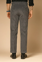 Dark Grey Corduroy Signature Buttoned Gurkha Pants | Boot Cut Fit by ITALIAN VEGA®