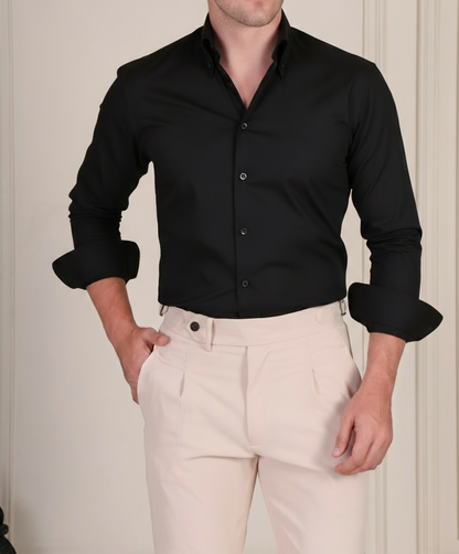 Old Money Black Button Down Shirt by Italian Vega®