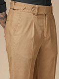 Khakhi Corduroy Oxford Gurkha Pants | Boot Cut Fit by ITALIAN VEGA®