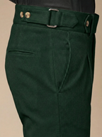Bottle Green Corduroy Oxford Gurkha Pants | Boot Cut Fit by ITALIAN VEGA®