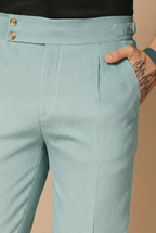 Sage Green Corduroy Signature Buttoned Gurkha Pants | Boot Cut Fit by ITALIAN VEGA®