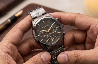 Italian Vega Aurelio Chronograph Watch – Coffee Brown Luxury Timepiece