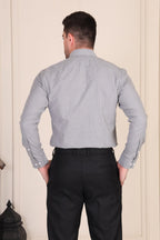 Old Money Light Grey Glen Check One Piece Collar Shirt by Italian Vega®
