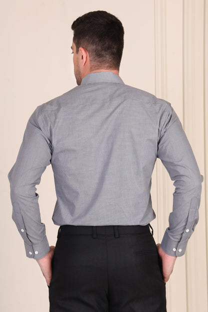 Old Money Grey Textured One Piece Collar Shirt by Italian Vega®