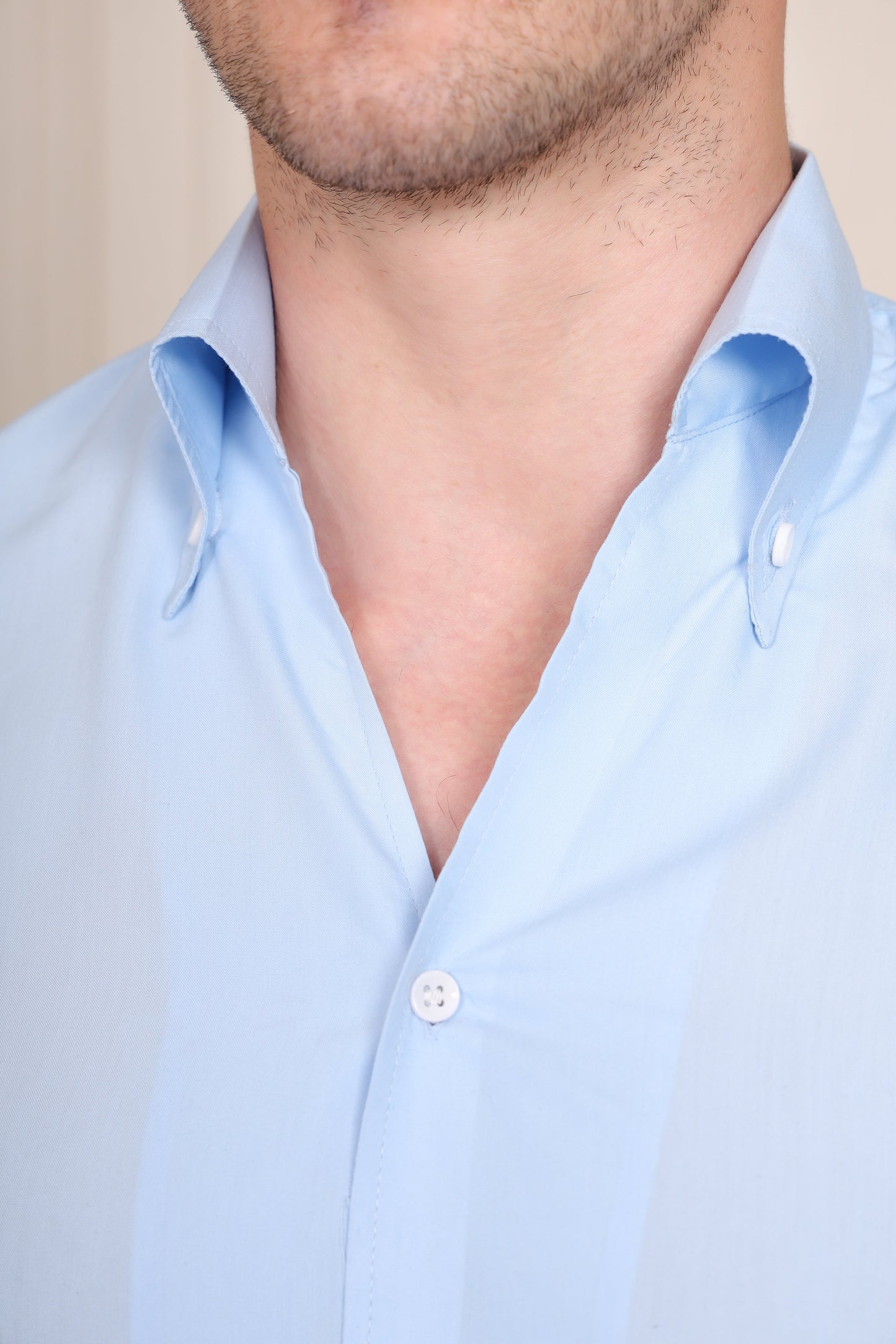 Old Money Powder Blue One Piece Collar Shirt by Italian Vega®