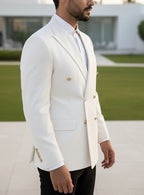White Double Breasted Blazer by Italian Vega®