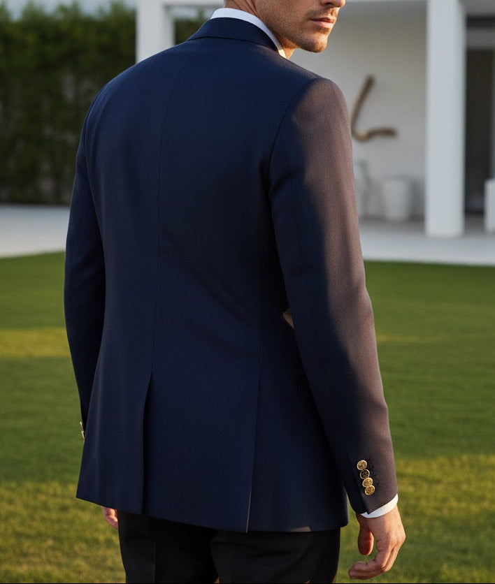 Navy Double Breasted Blazer by Italian Vega®