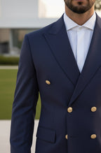Navy Double Breasted Blazer by Italian Vega®