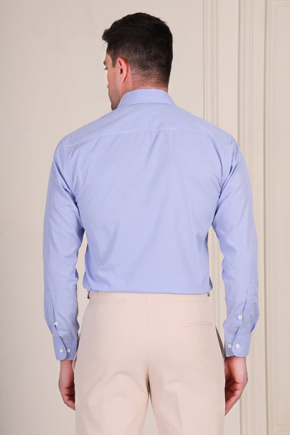 Old Money Sky Blue Pinstripe One Piece Collar Shirt by Italian Vega®