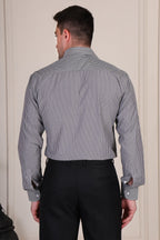 Old Money Black Stripe One Piece Collar Shirt by Italian Vega®