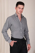 Old Money Black Stripe One Piece Collar Shirt by Italian Vega®