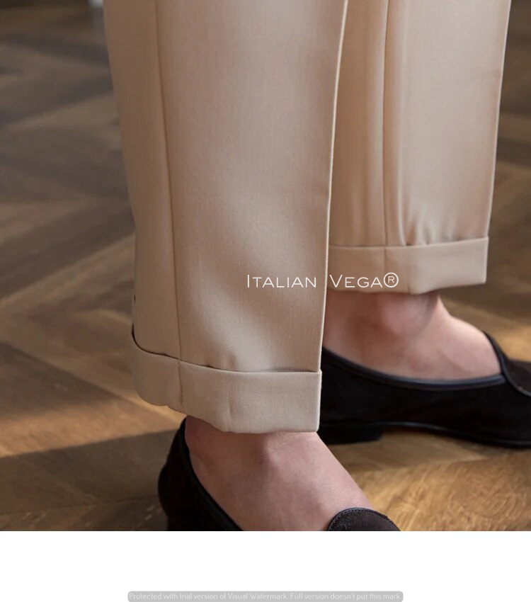 Beige Classic Buckle Gurkha Pants by Italian Vega®