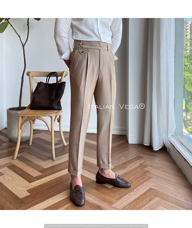 Camel Signature Flap Formal Gurkha Pants by ITALIAN VEGA®