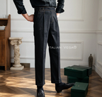 Old Money Classic Stripe Shirt with Space Blue Veteran Denim Gurkha Pant by ITALIAN VEGA®