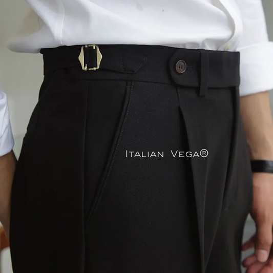 Black Italian Elegant Formal Gurkha Pants by ITALIAN VEGA®