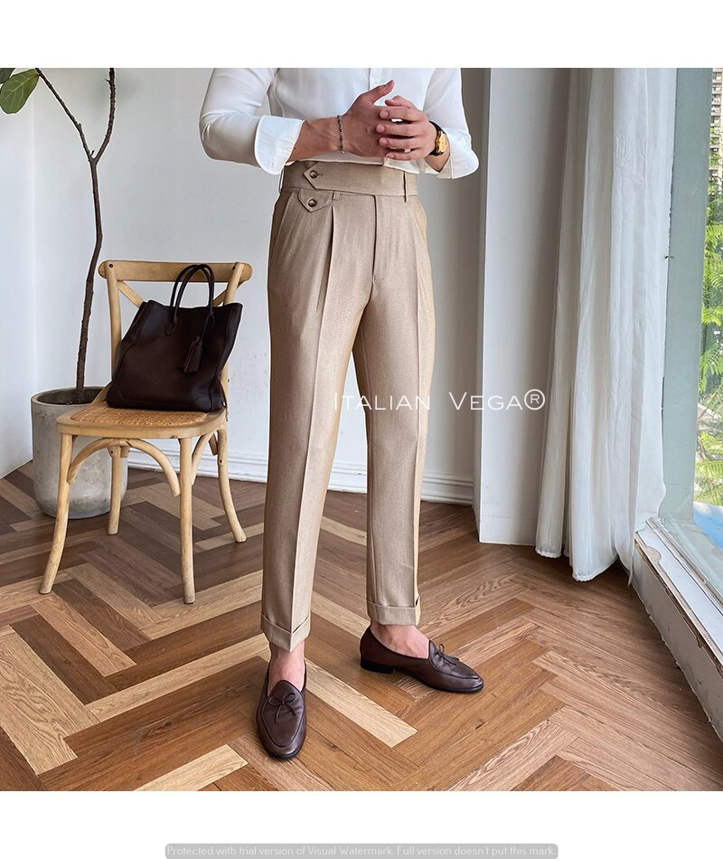 Camel Signature Flap Formal Gurkha Pants by ITALIAN VEGA®