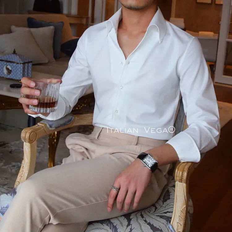 Old Money White Button Down Shirt by Italian Vega®