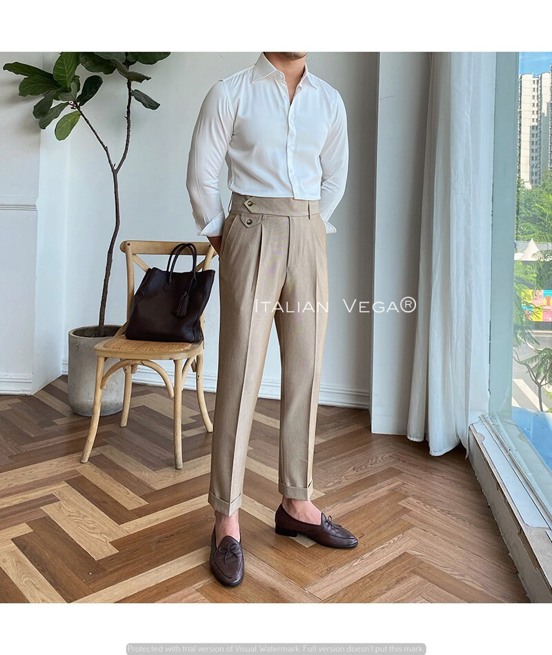 Camel Signature Flap Formal Gurkha Pants by ITALIAN VEGA®