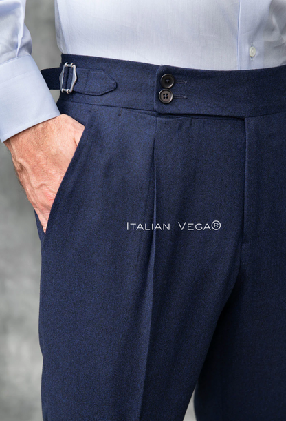 Blue Signature Flannel Gurkha Pants by Italian Vega® (Winter Warm)