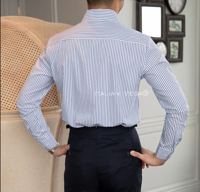 Old Money Navy Striped Shirt by Italian Vega®