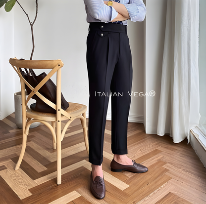 Black Signature Flap Formal Gurkha Pants by ITALIAN VEGA®