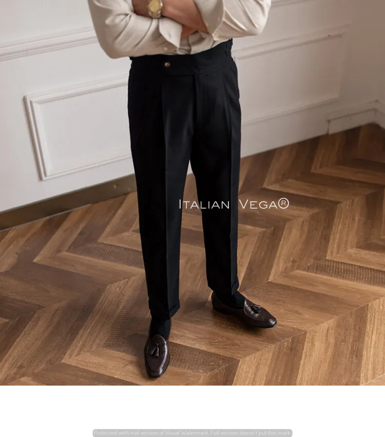 Italian Black Signature Formal Gurkha Pants by ITALIAN VEGA®