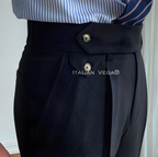 Black Signature Flap Formal Gurkha Pants by ITALIAN VEGA®