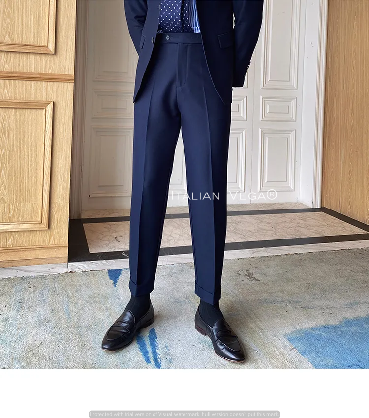 Navy Blue Men Formal Pants by Italian Vega®