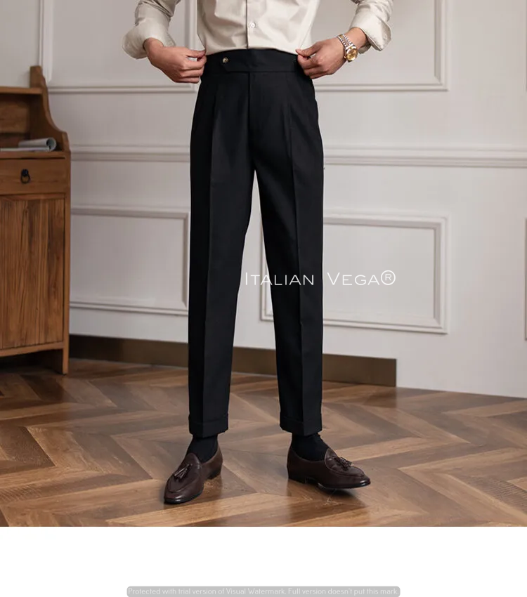 Italian Black Signature Formal Gurkha Pants by ITALIAN VEGA®