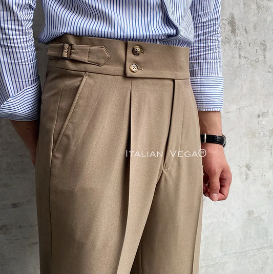 Camel Signature Buttoned Formal Gurkha Pants by ITALIAN VEGA®